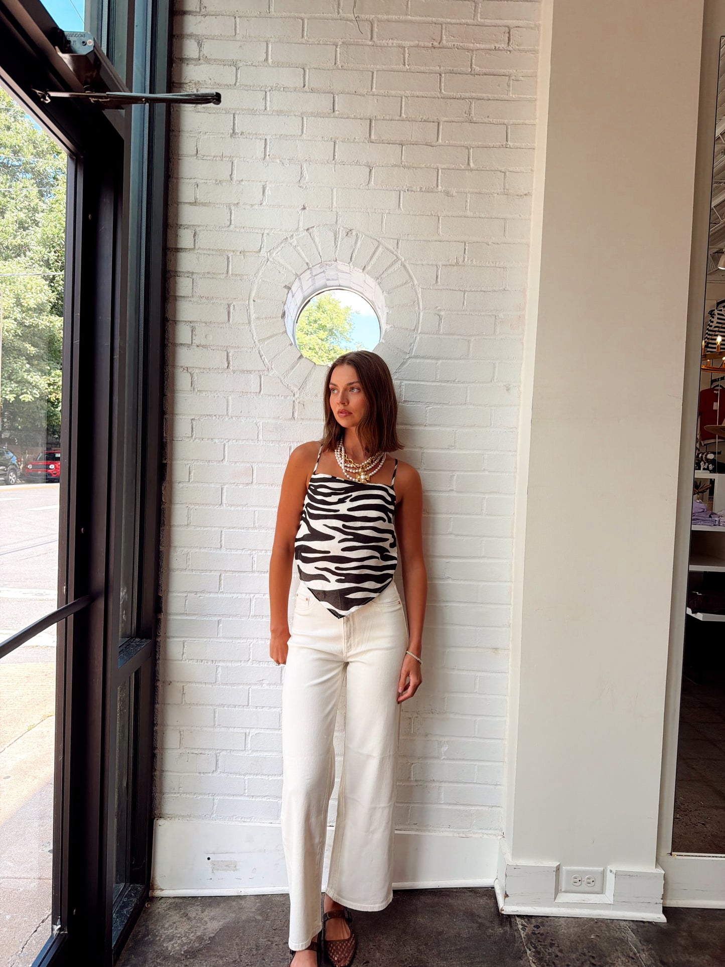SINCLAIRE SILK BLEND SCARF TOP