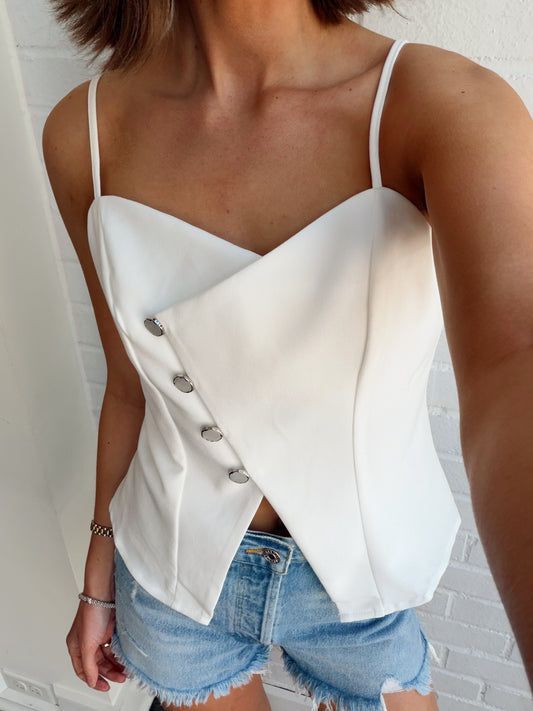 WRAP FRONT BUTTON-DOWN TOP