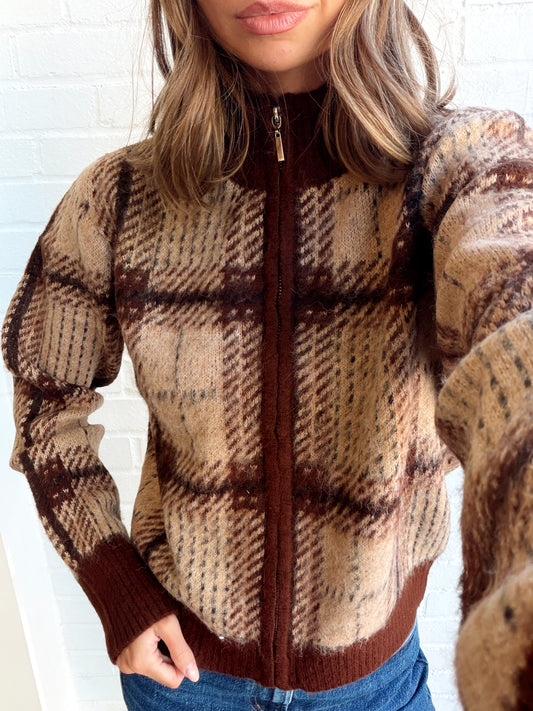 FROSTLINE PLAID CARDIGAN