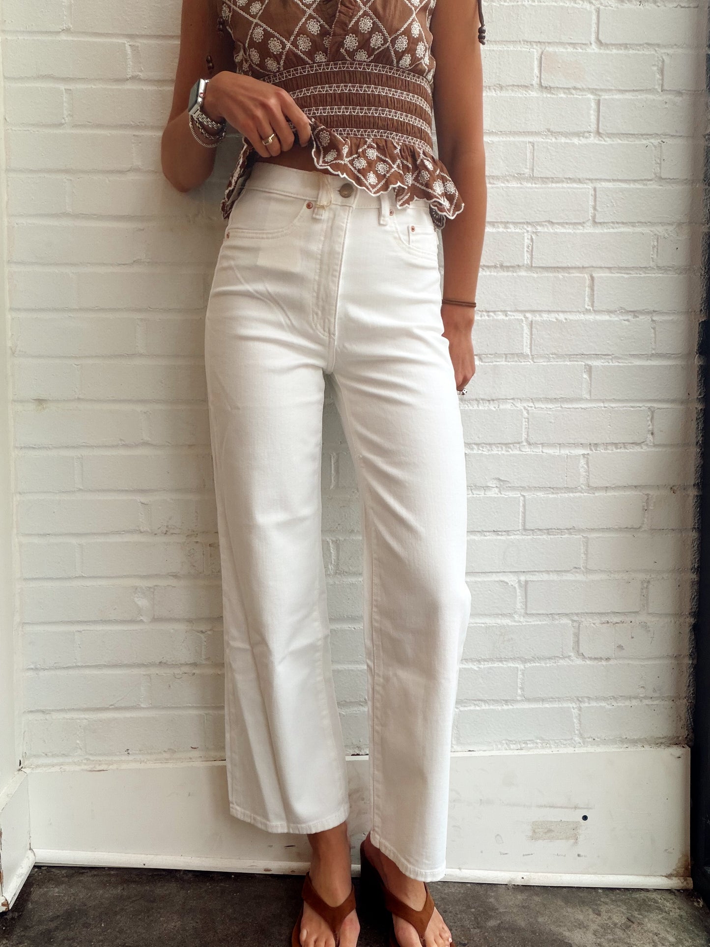 KARMINE REFINED WIDE LEG- WHITE