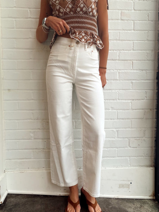 KARMINE REFINED WIDE LEG- WHITE