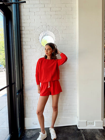 ZIGGY REVERSE FLEECE LS CREW