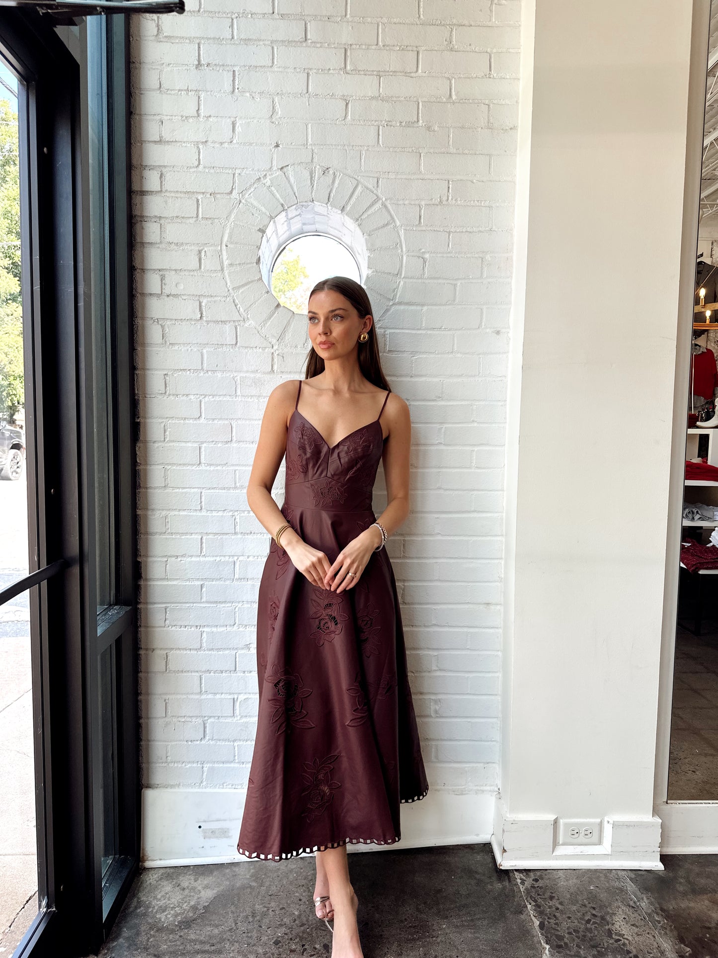 GLORIA VEGAN LEATHER MIDI