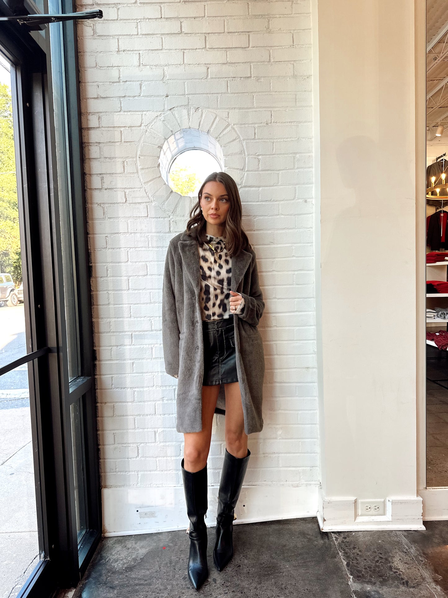 LIV VEGAN LEATHER MINI SKORT