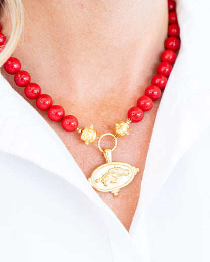 RAZORBACK RED CORAL NECKLACE