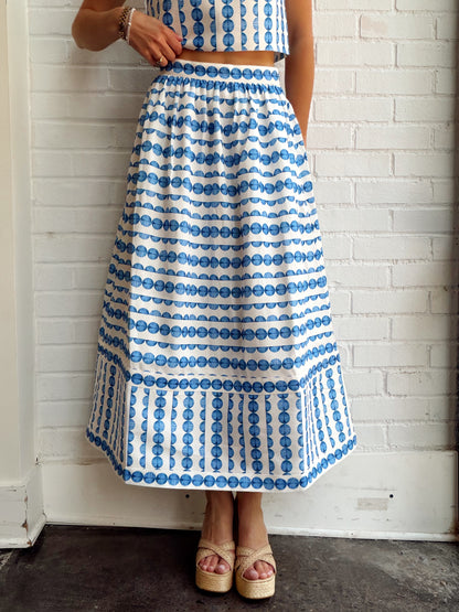 STRUCTRED TAFFETA MIDI SKIRT