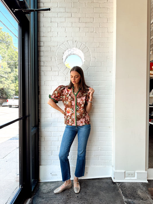 PEGGY FLORAL PUFF SLEEVE BLOUSE