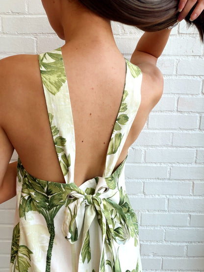PALMET TROPICAL AMORY HALTER MINI DRESS