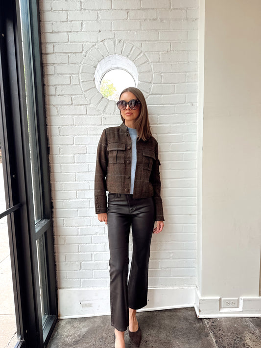 EDEN PLAID MILITARY JACKET
