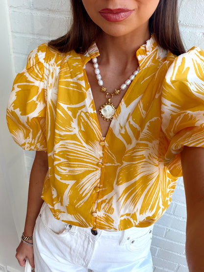 JONI FLORAL IDARA BUTTON DOWN