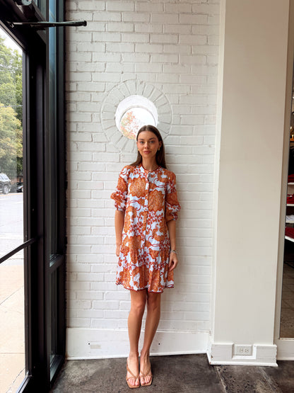 SIANY FLORAL YAMILA RUFFLE MINI DRESS