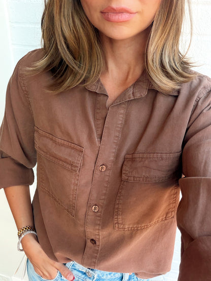 TALMA ROLL SLEEVE BLOUSE