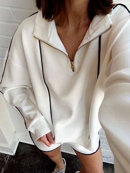 CLOUD PIPED QUARTER ZIP