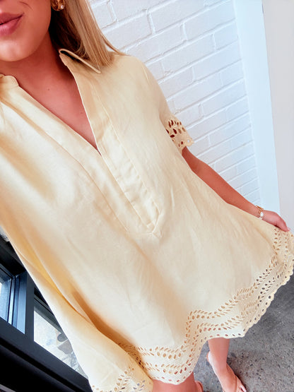 EYELET MINI DRESS