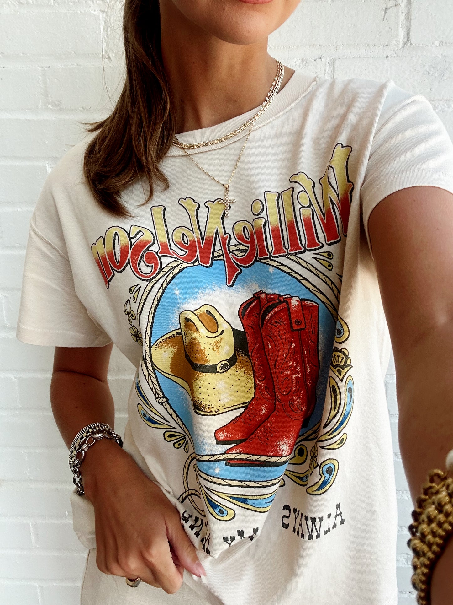 WILLIE NELSON PAISLEY REVERSE GF TEE