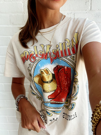 WILLIE NELSON PAISLEY REVERSE GF TEE