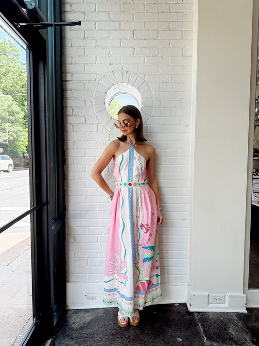 CUT OUT HALTER DRESS