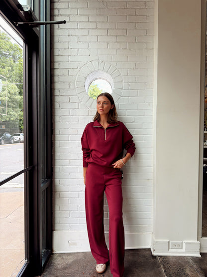 SEANNI SOFT KNIT LS HALF ZIP PULLOVER