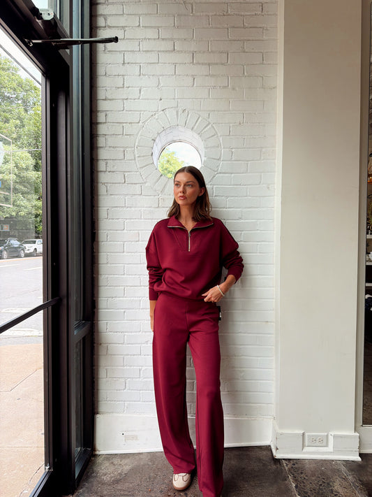 SEANNI SOFT KNIT LS HALF ZIP PULLOVER