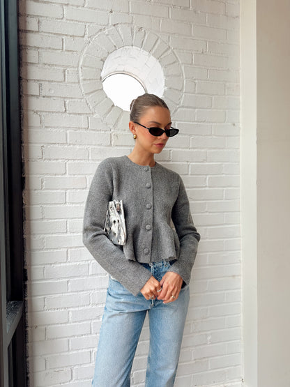 BUTTON DOWN KNIT JACKET