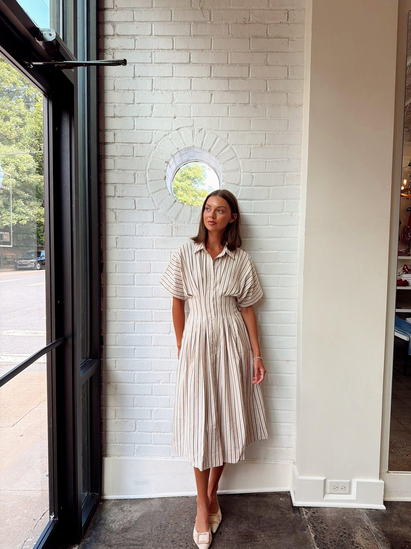 MAUDE WAIST DETAIL SHIRT DRESS