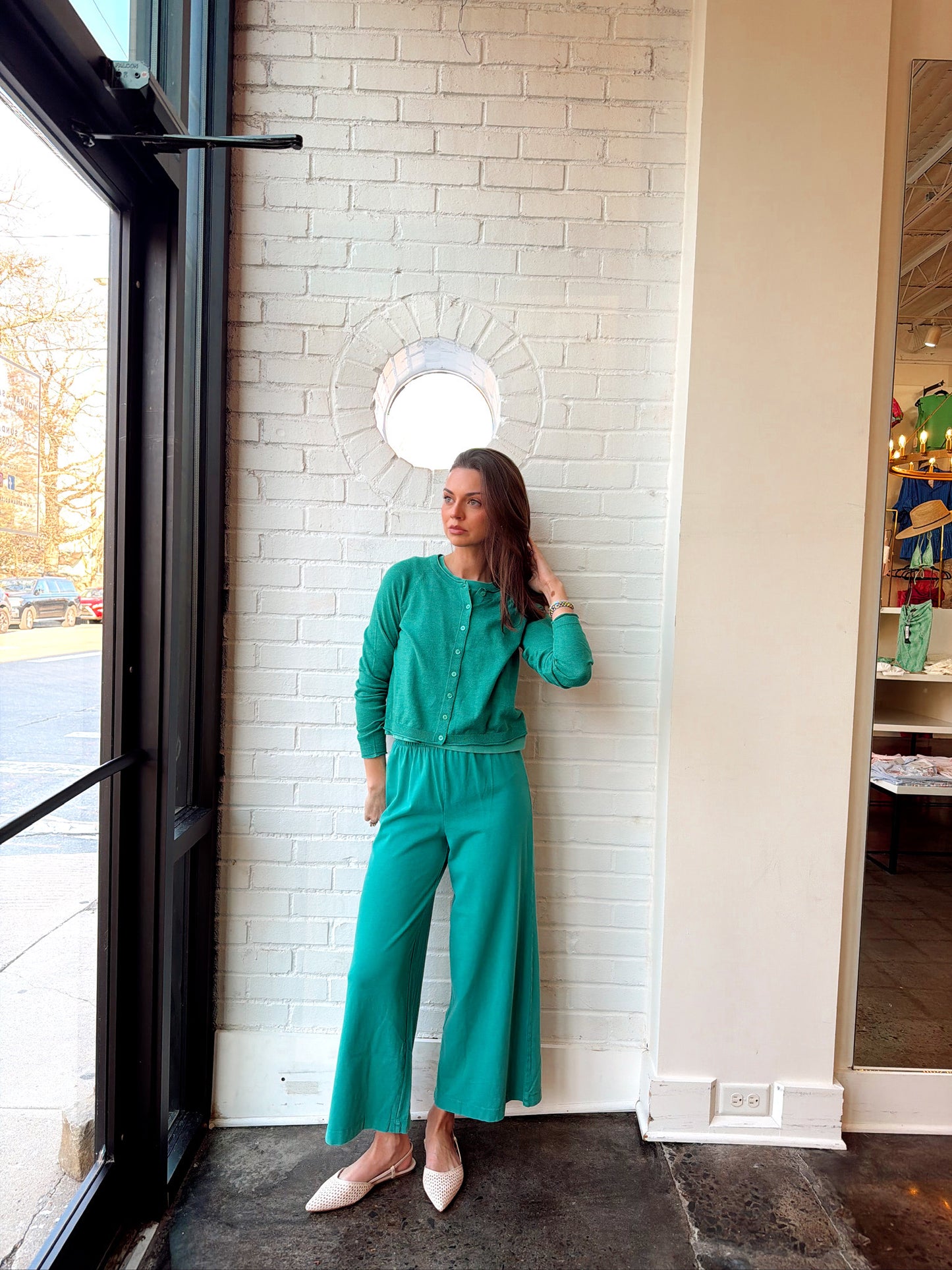 SCOUT JERSEY CROP FLARE PANT