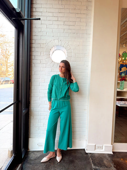 SCOUT JERSEY CROP FLARE PANT