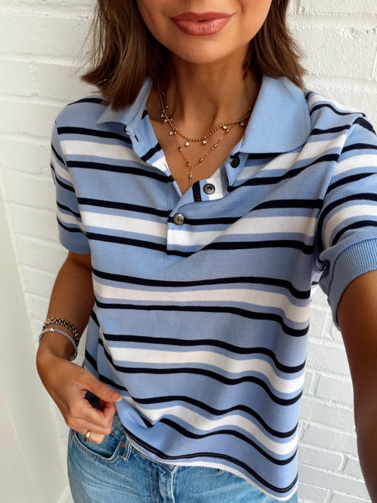 JEN SHORT SLEEVE POLO TOP