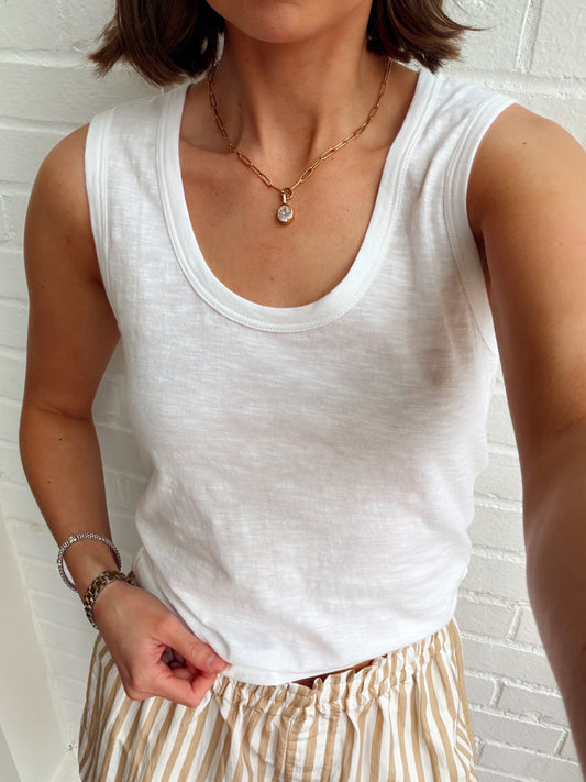 DEEP U COTTON TANK