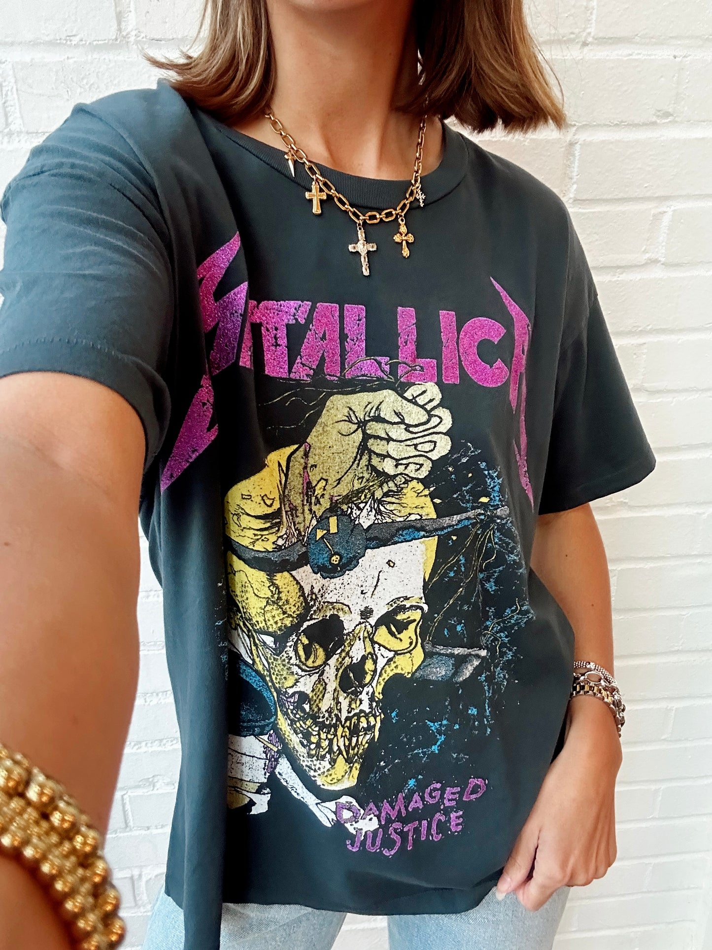 METALLICA DAMAGED JUSTICE MERCH TEE