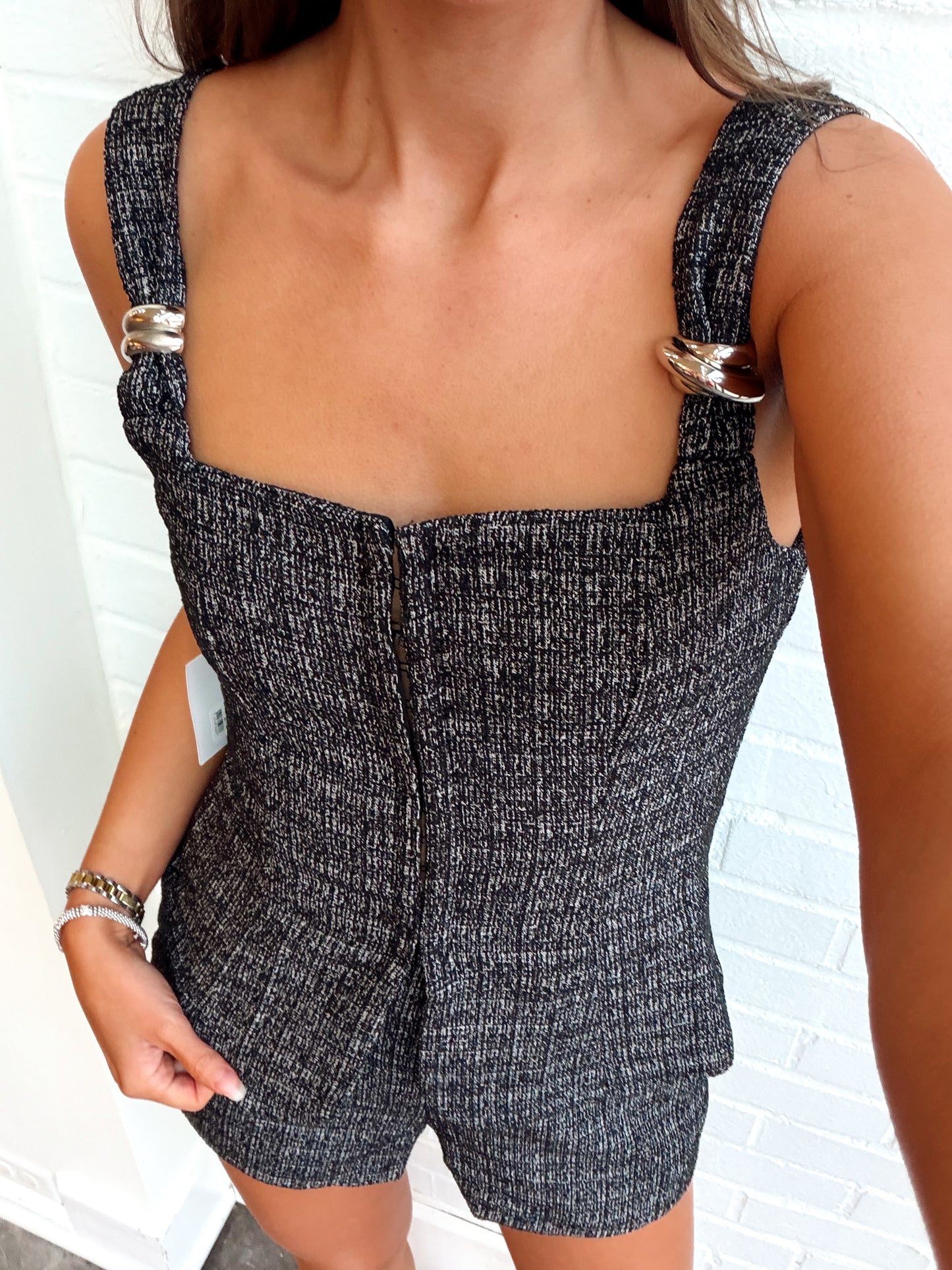 CORSET TWEED TOP