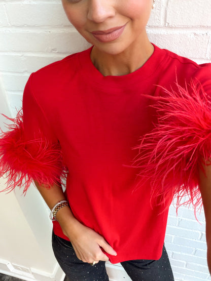 JADE FEATHER TEE TOP