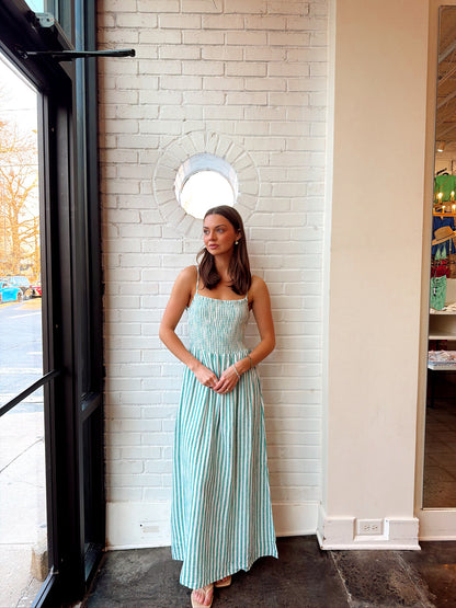 BAYSIDE STRIPED MIDI DRESS