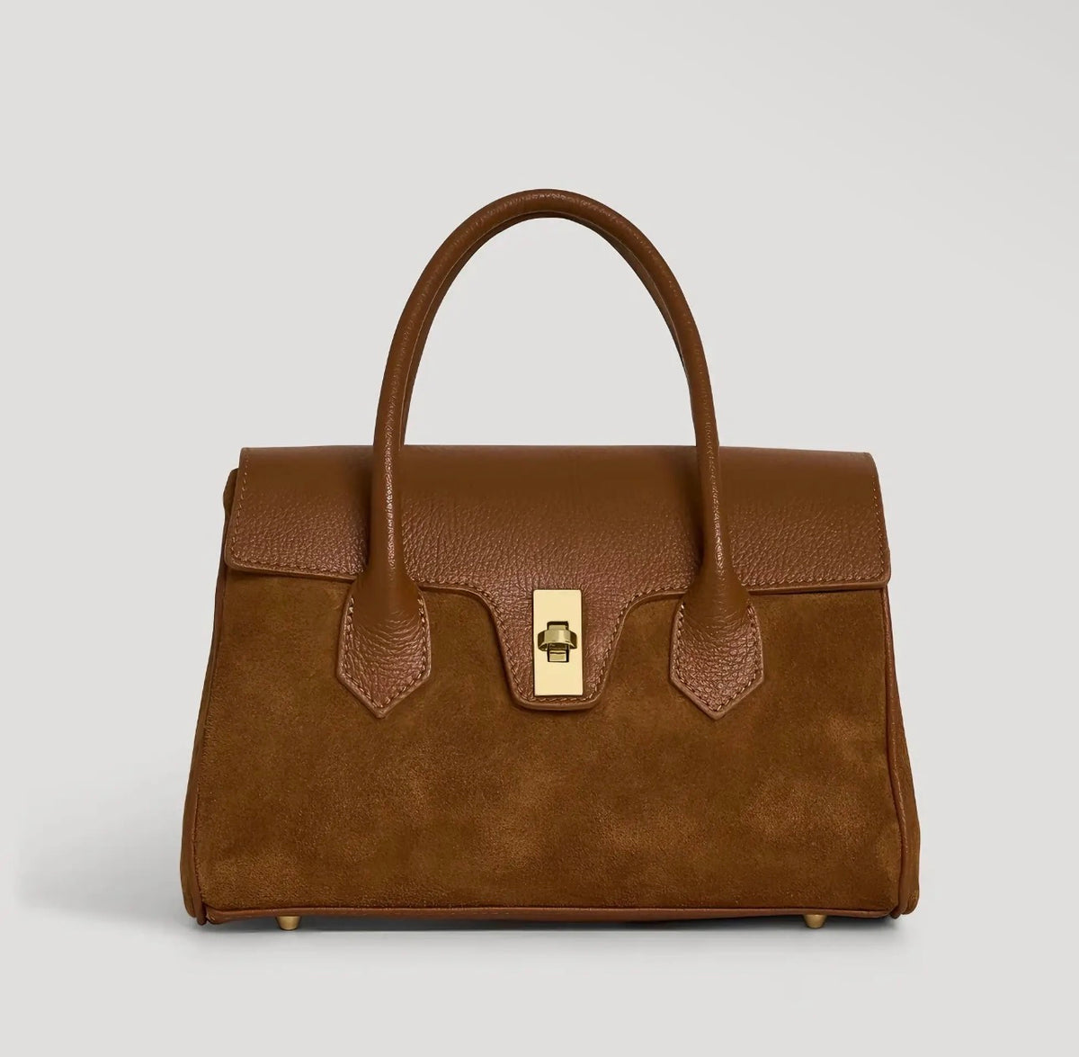 GENUINE LEATHER BAG WITH SUEDE DETAILS