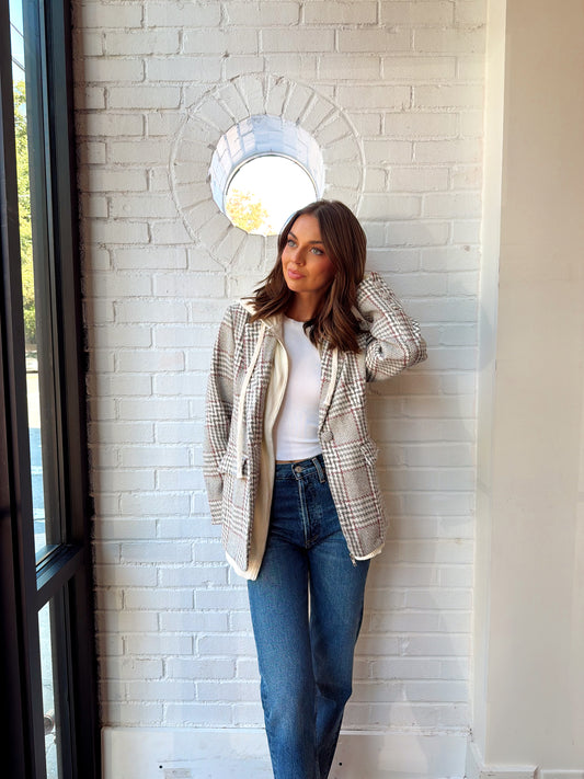 GREY COMBO BLAZER
