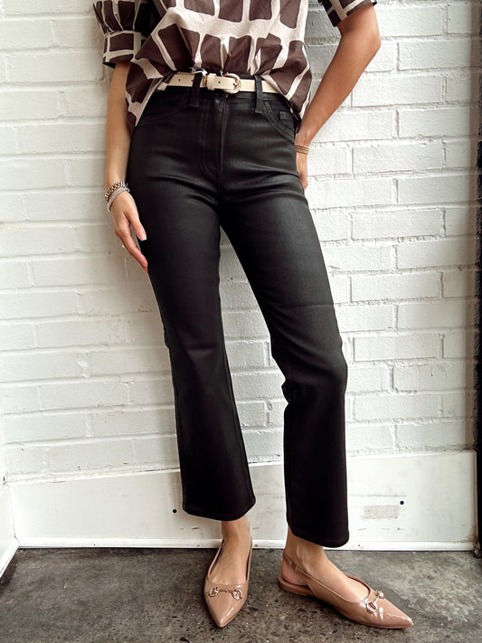 LENNON HIGH RISE CROP BOOT- COATED MOCHA