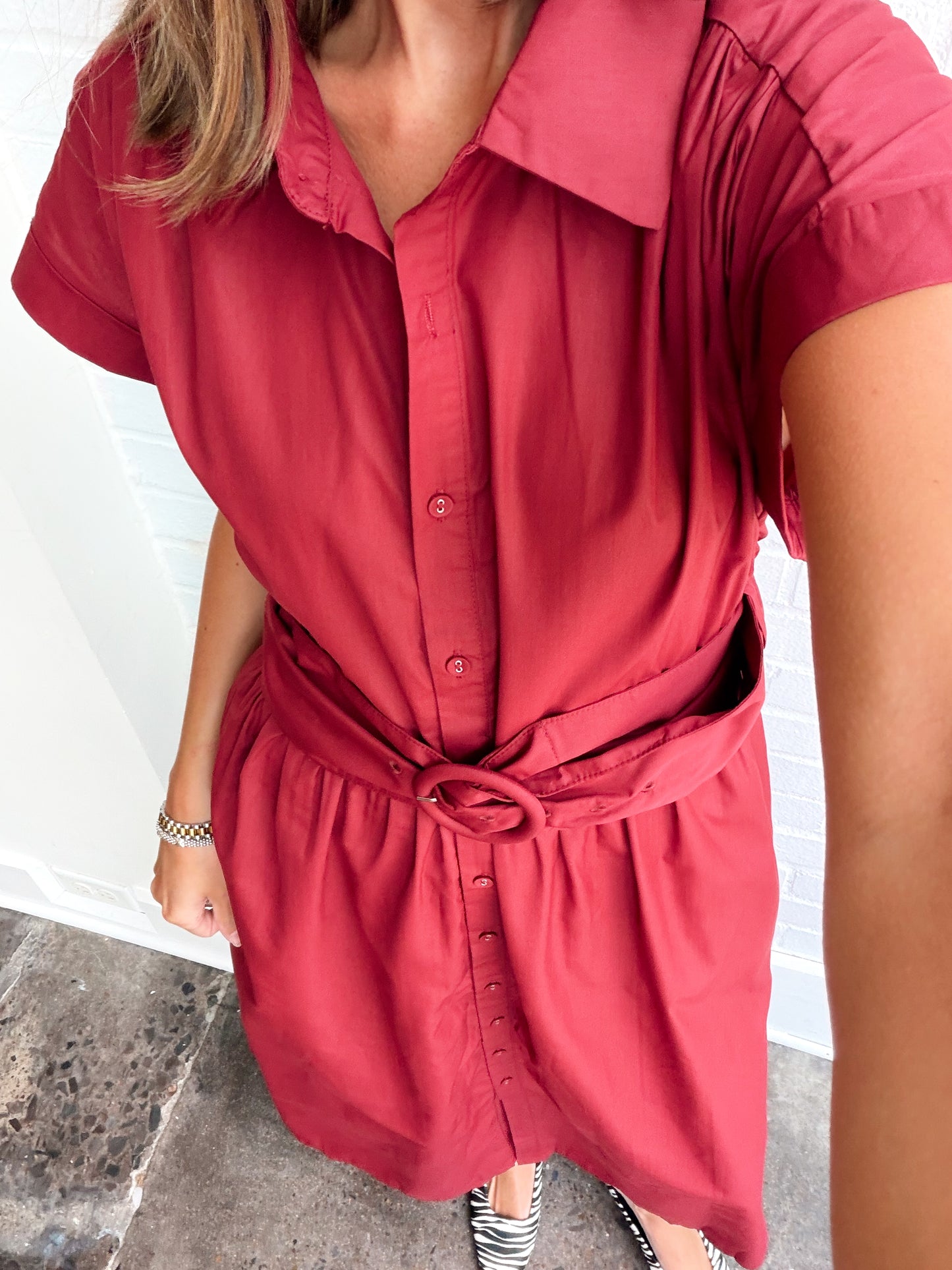 BELTED MAXI DRESS