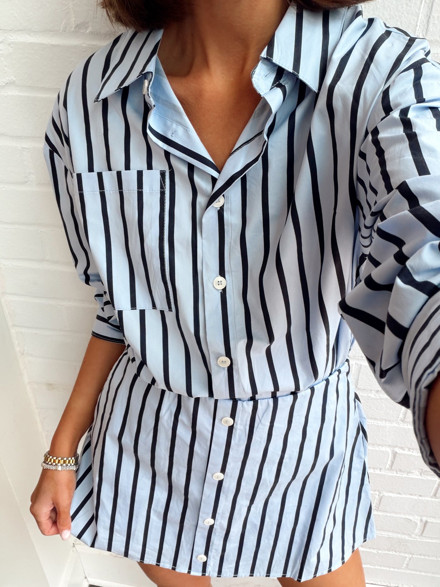 STRIPED SHIRT+SKORT SET