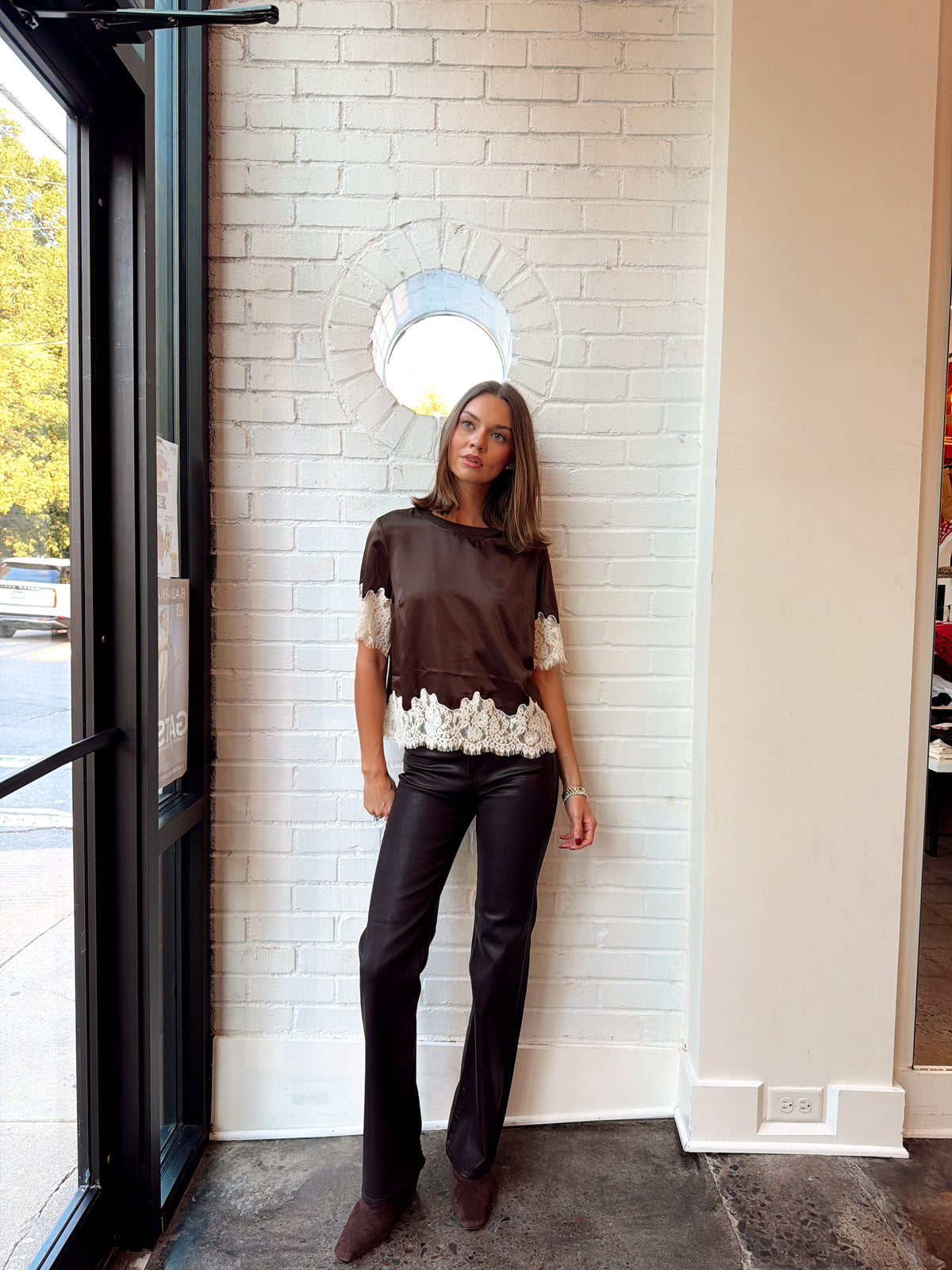 ONE OF A KIND SATIN LACE TOP