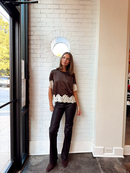ONE OF A KIND SATIN LACE TOP