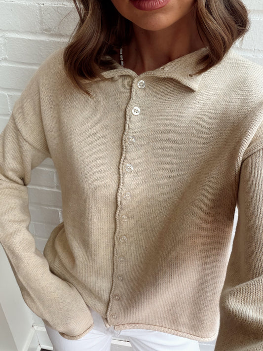 ELISA BUTTON-UP KNIT TOP