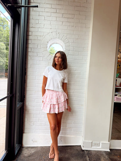 RUFFLE MINI SKIRT- SWEET NECTAR