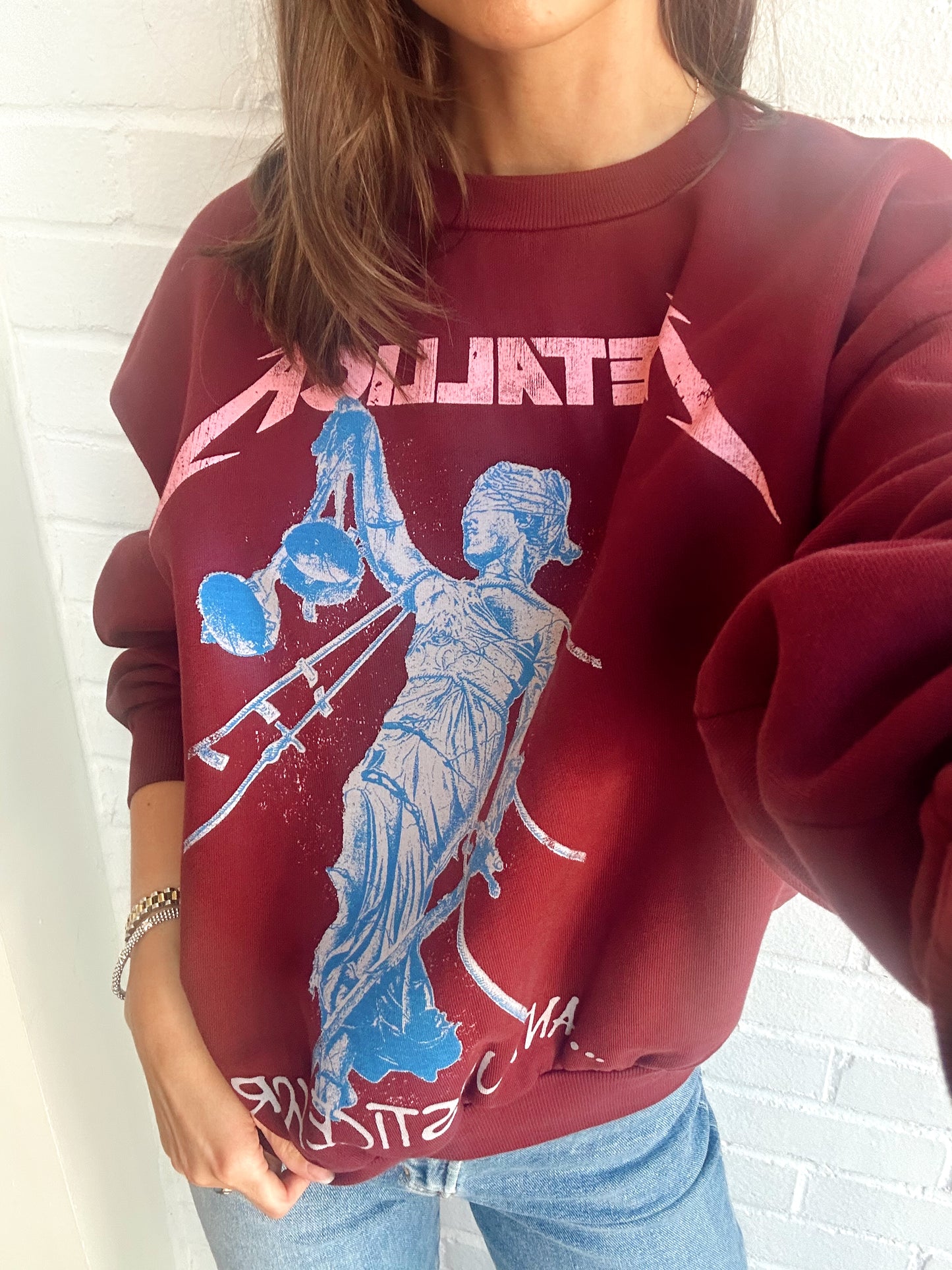 METALLICA JUSTICE FOR ALL OVERSIZED CREW SWEATSHIRT