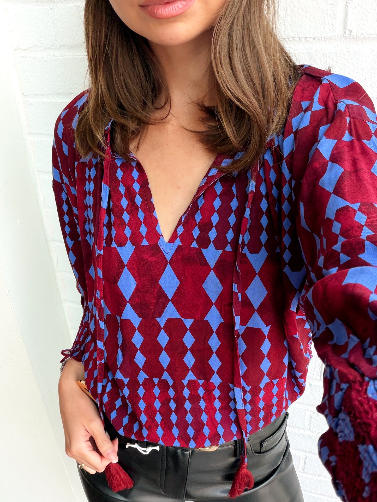 RAMSAY ABSTRACT TASSEL BLOUSE