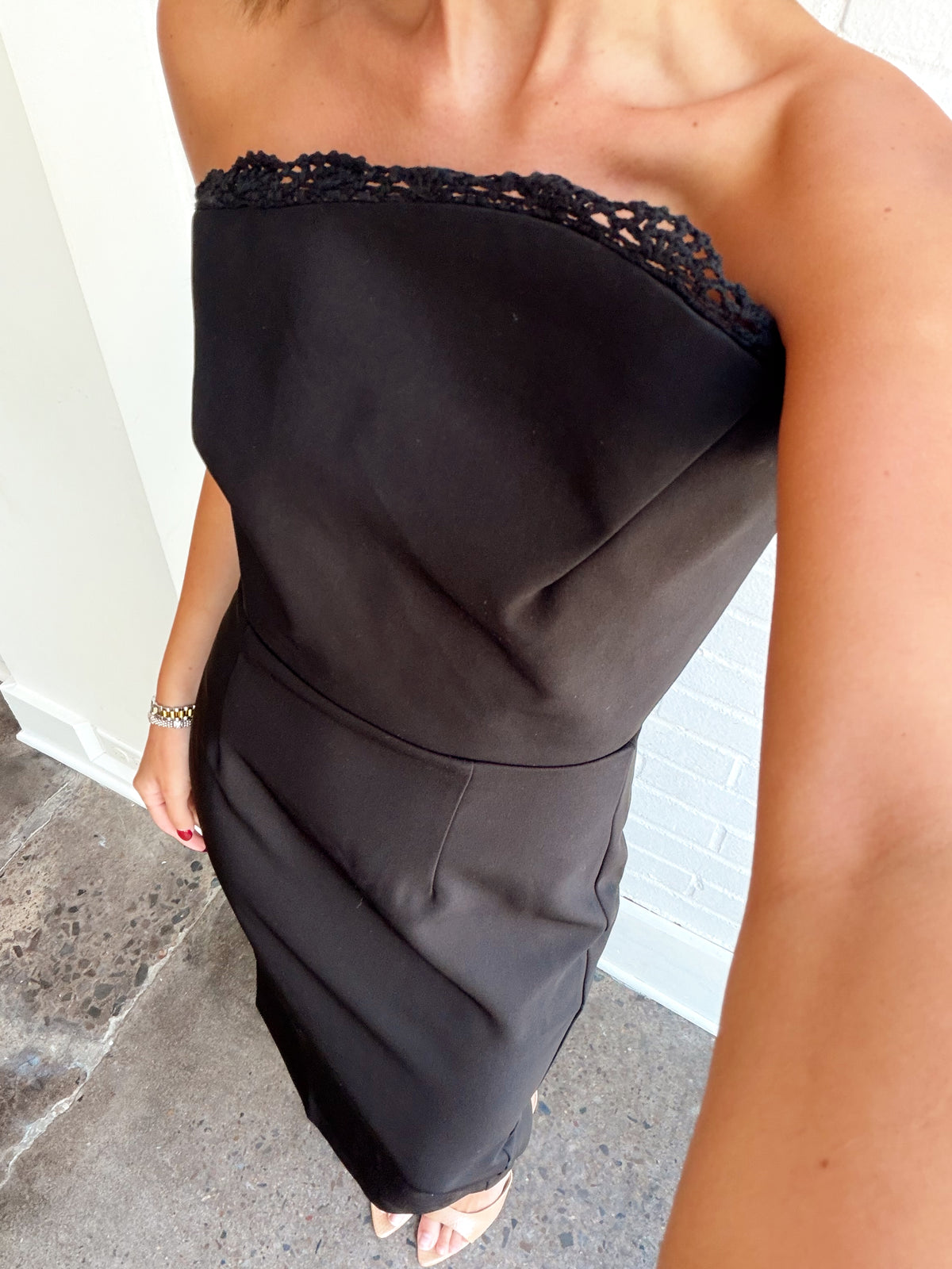VALLETTA SCULPTURAL MIDI DRESS