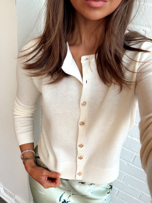 CELESTE HEART BUTTON CARDIGAN