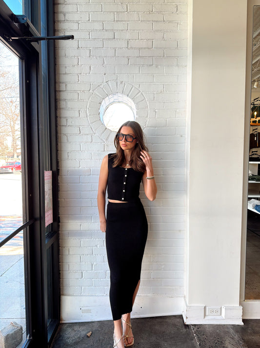 CROP TOP AND MIDI SKIRT SET