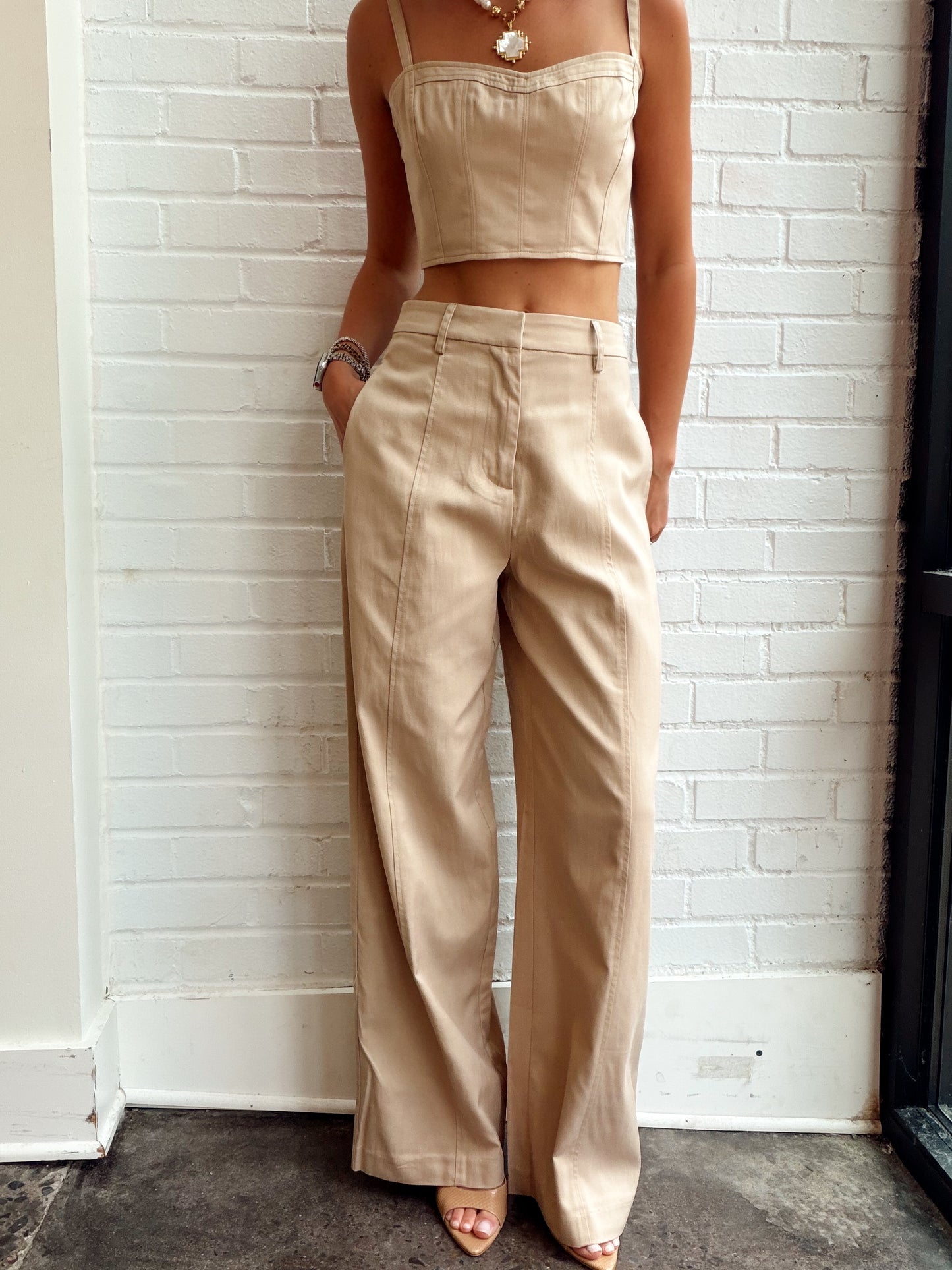 THE SEAMED WIDE LEG TROUSER