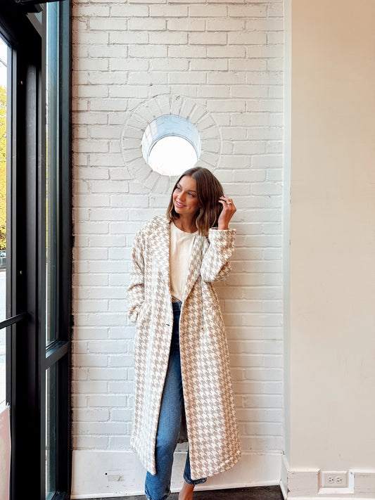 HOUNDSTOOTH LONG COAT