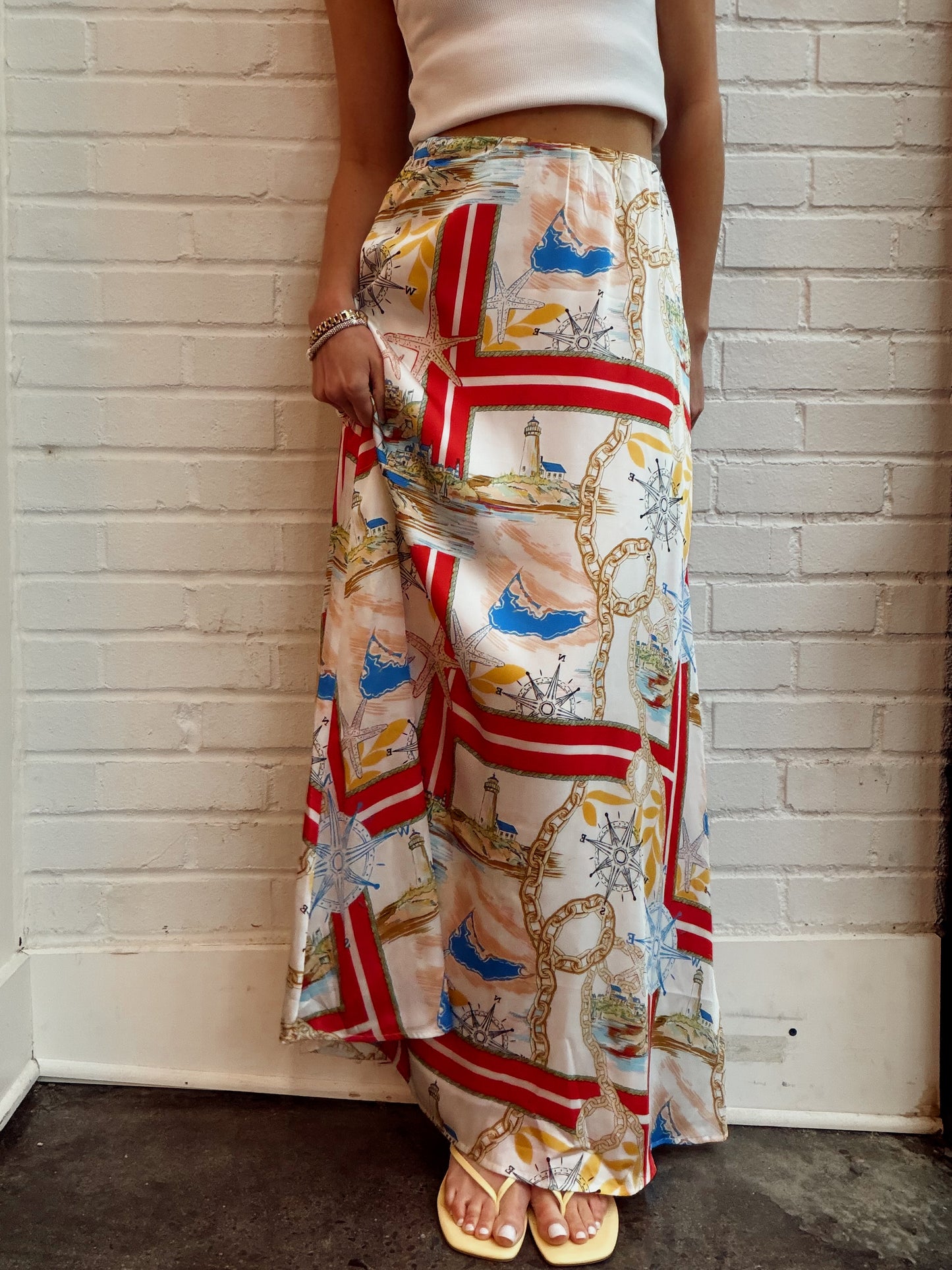 SATIN SCARF TOP & MAXI SKIRT